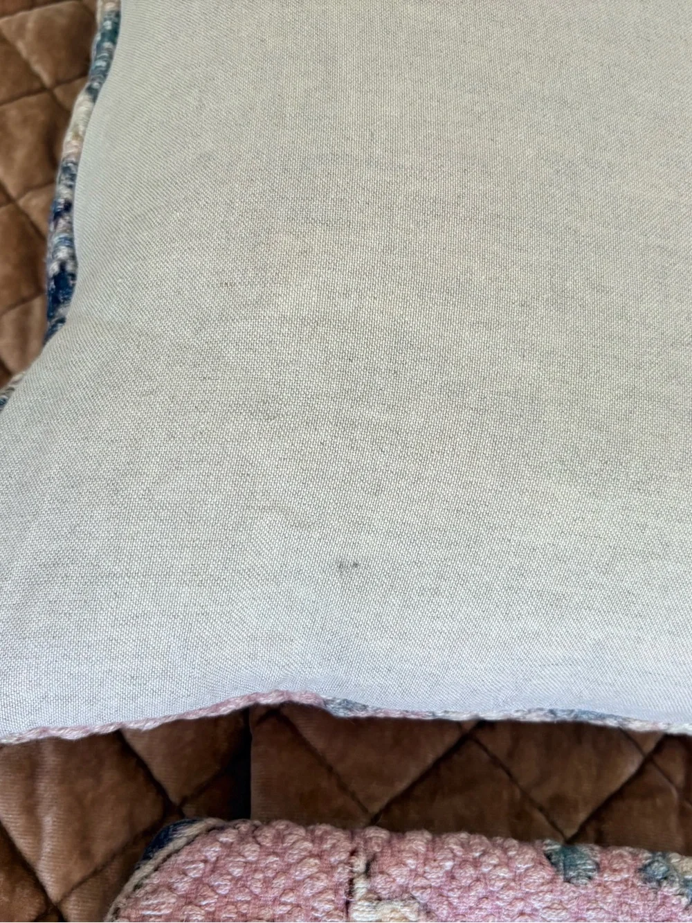 Pottery Barn Valari Decorative Pink and Navy Patterned Throw Pillow Covers x 2